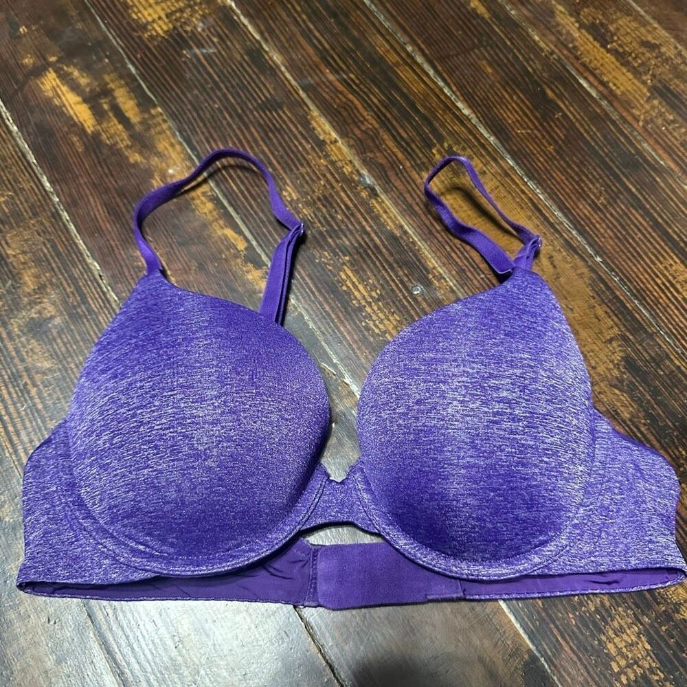 Victoria’s Secret 34B heathered purple lingerie padded perfect coverage bra